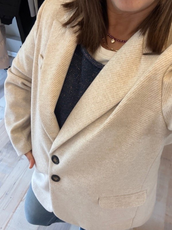 Producto - Blazer paño espigado crudo
