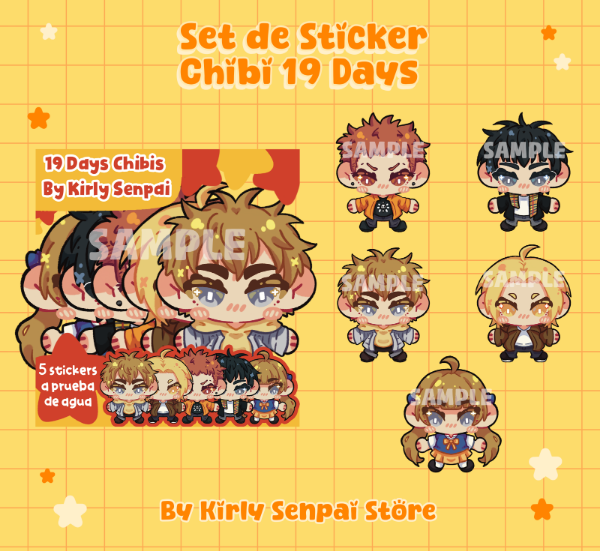 Producto - Set de Stickers Resistentes al Agua 19 Days