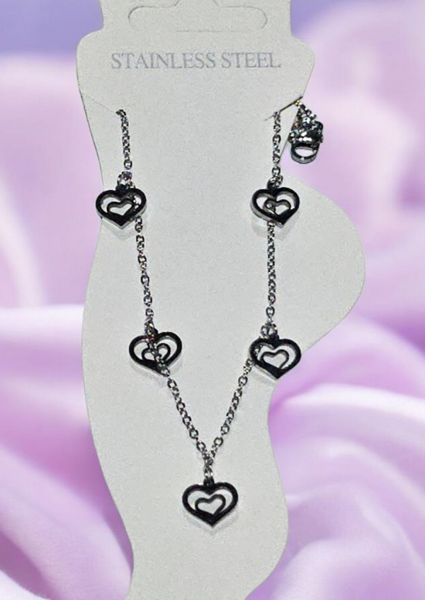 Producto - Tobillera corazones huecos