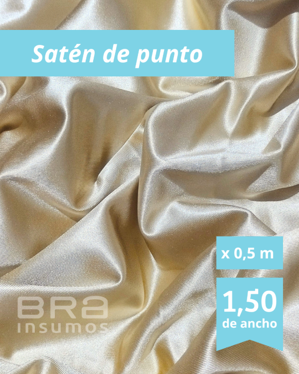 Producto - Satén de punto 1,50 m de Ancho - Dorado (x 1/2 Metro)