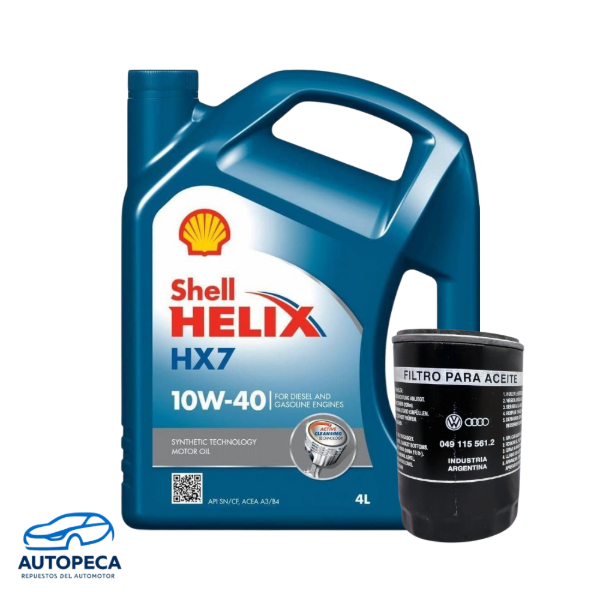 Producto - Kit Service Aceite Shell 10w40 + Filtro Vw 0491155612