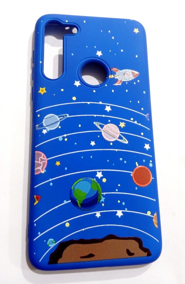 Producto - Funda Planetas azul Silicona con interior forrado para Moto G8