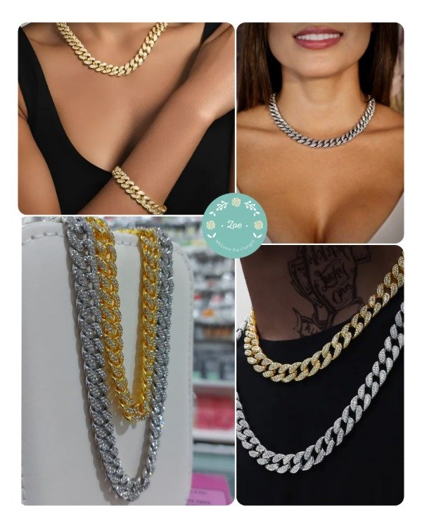Producto - Cadena cubana con strass