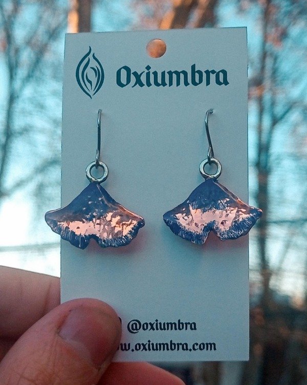 Producto - Aros Ginkgo Azul (cobre)