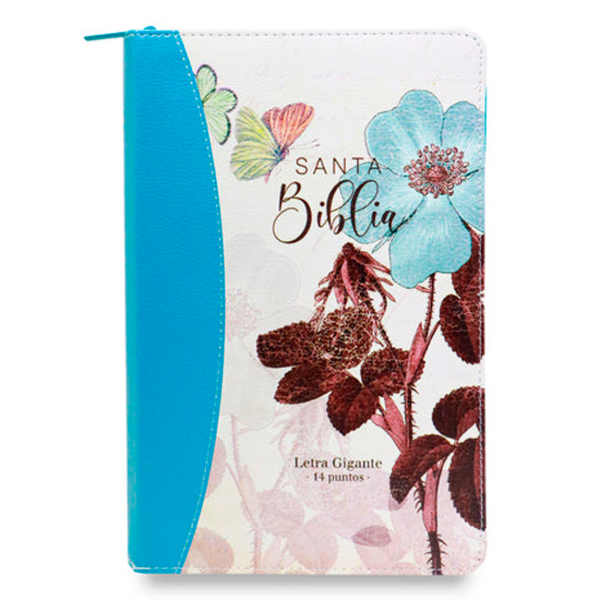Producto - Biblia Reina Valera 1960 Letra Gigante Turquesa Con Flores