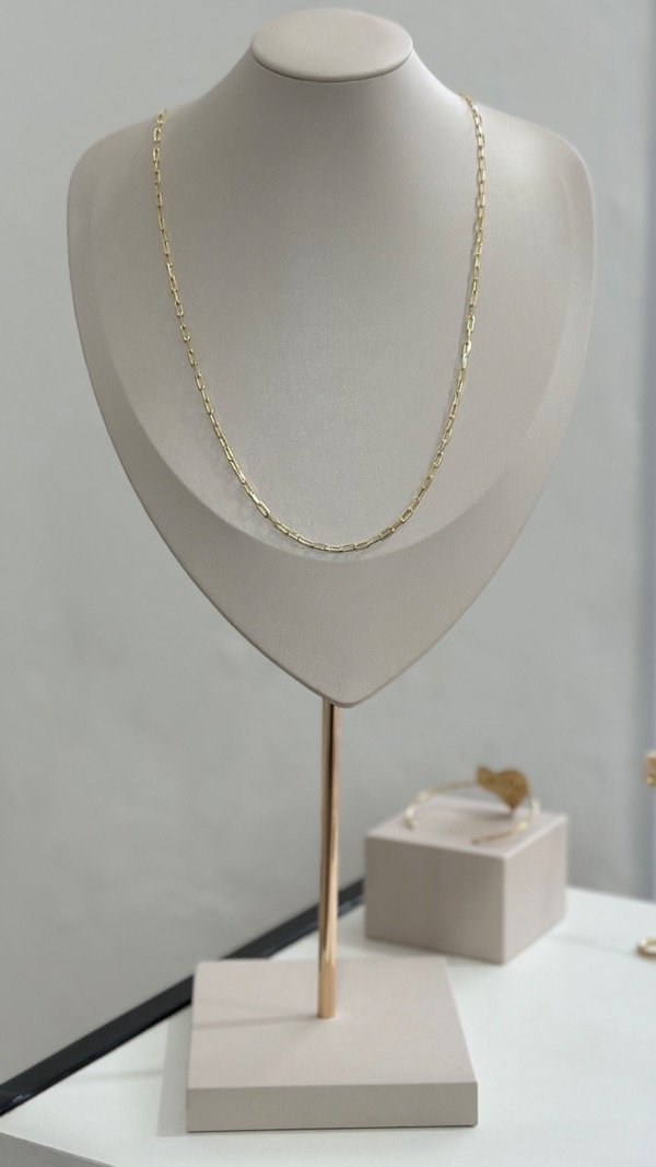 Producto - Cadena eslabones Cartier mediano 60cm laminado en oro 18k