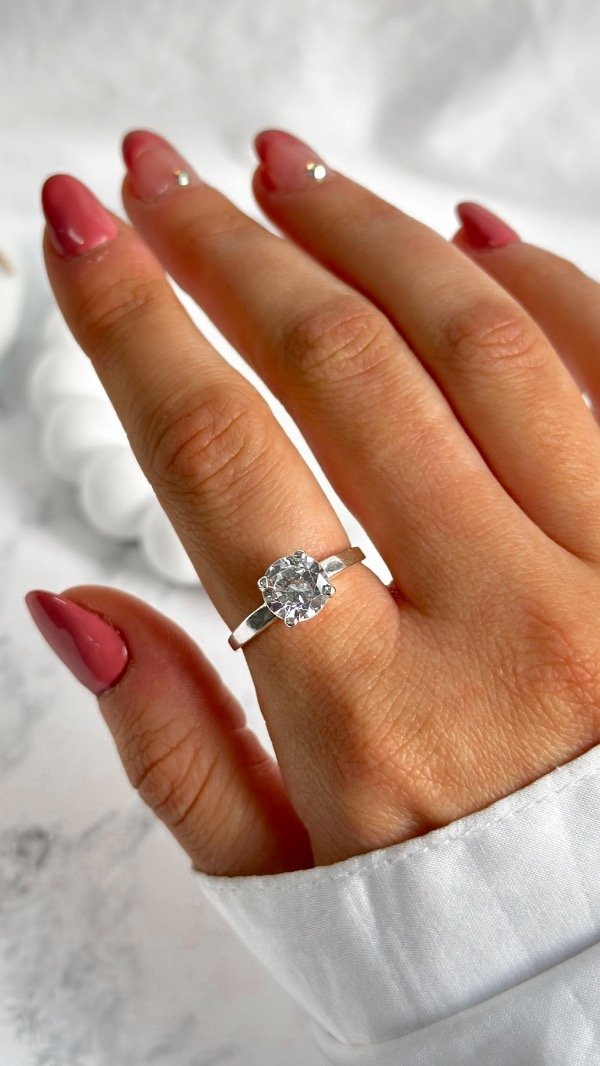 Producto - Anillo solitario cubic grueso