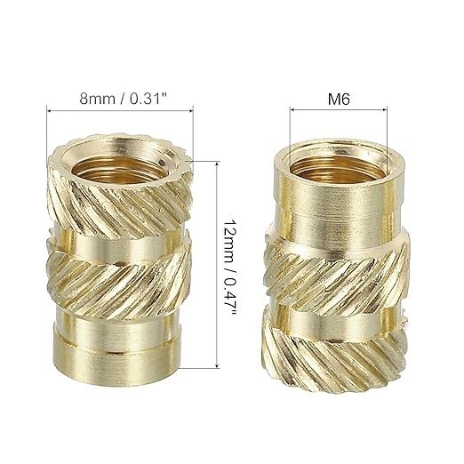 Producto - insertos Roscado de Bronce M6 de 12x8 - Pack X 20