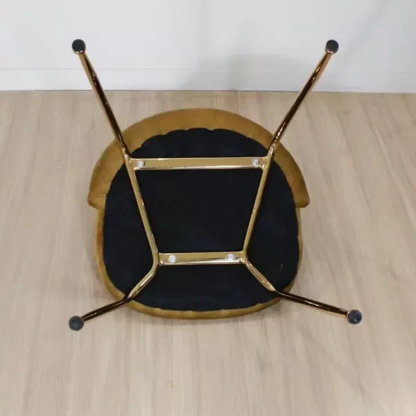 Producto - SILLA PRINCE TAPIZADA EN PANA MOSTAZA PATAS DORADAS - 4