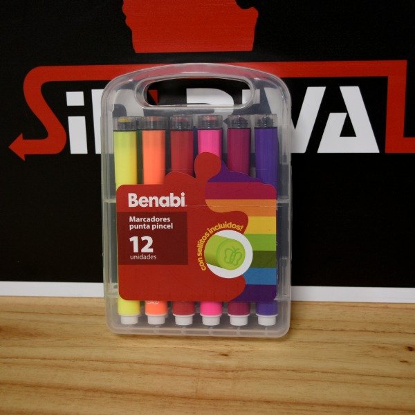 Producto - MARCADORES PUNTA PINCEL X12 CON SELLITOS 42288
