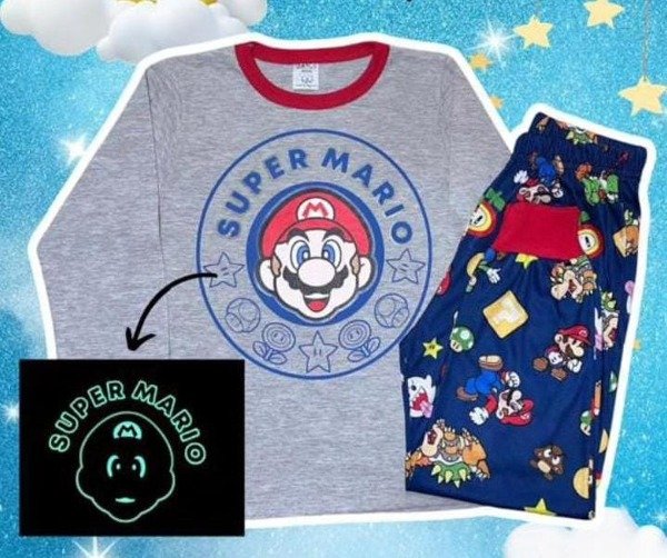 Producto - Pijama Mario Bros (Brilla en la oscuridad)