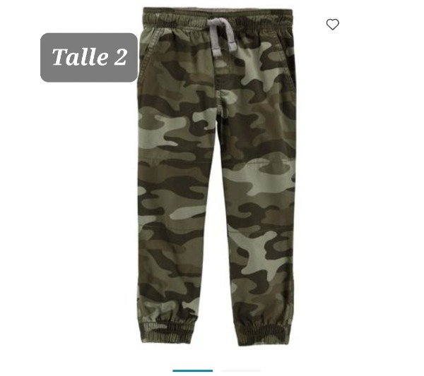 Pantalon carters gabardina talle 2 camuflado