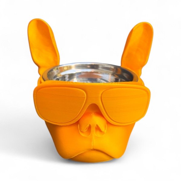 Producto - Comedero bulldog amarillo perlado