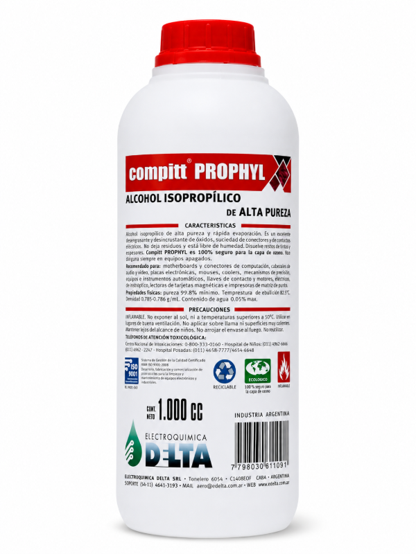 Producto - Alcohol Isopropílico de Alta Pureza Delta  Compitt Prophyl
