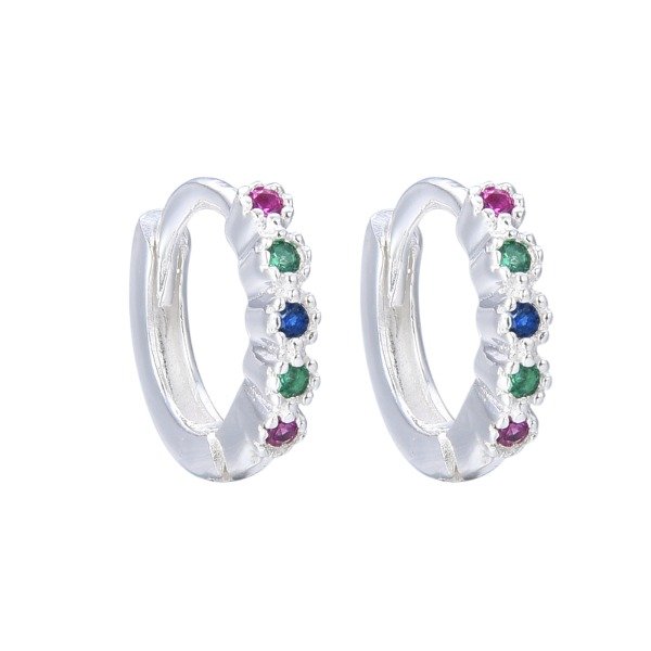 Producto - Argolla 10mm piedritas multicolor