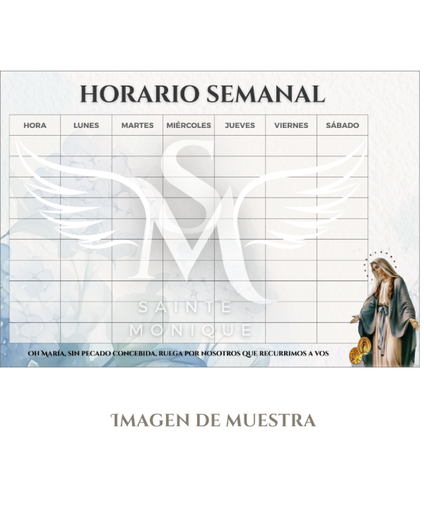 Producto - Horario semanal DIGITAL - Medalla Milagrosa