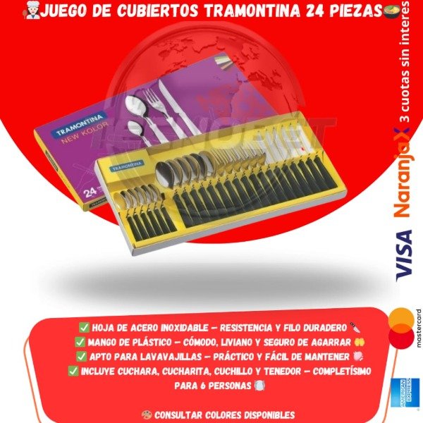 Producto - JUEGO DE CUBIERTOS TRAMONTINA 24PZS