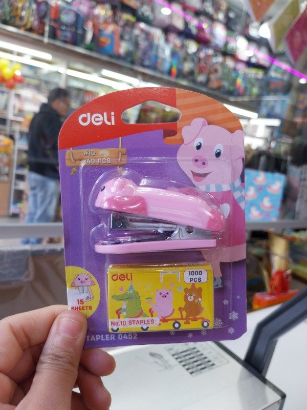 Producto - Abrochadora Deli Animalitos Cerdito + Broches