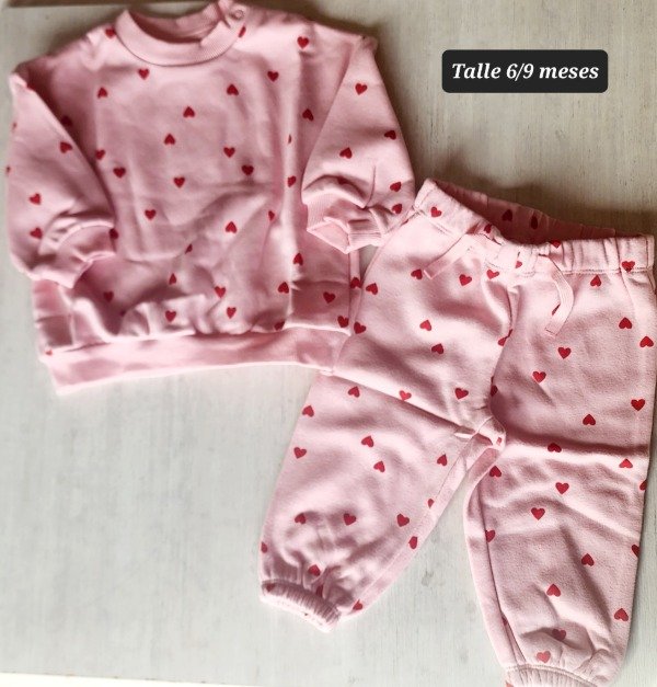 Producto - Conjunto buzo y pantalon friza HyM talle 6/9 meses corazon - 1