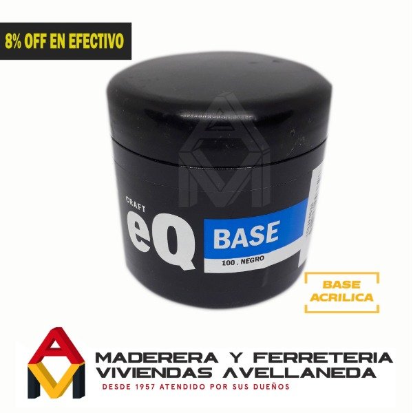 Producto - Base acrílica NEGRO EQ ARTE 200cc