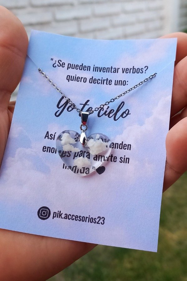 Producto - Dije corazón "cielito transparente".