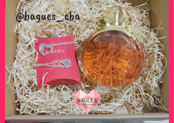Producto - Set Fragancia Atenas Homenaje 85 ML + Set de cadenitas Corazón