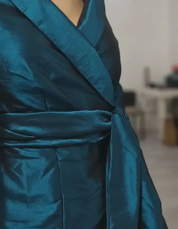 Producto - Saco blusa mujer Kimono cruzada tafeta colores - 8