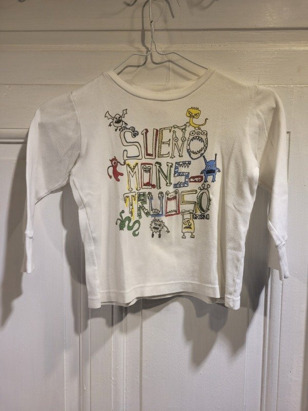 Producto - Remera GRISINO blanca logo sueño monstruoso Talle 3/4 años - PRECIO: 8X