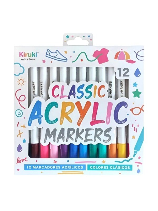 Producto - Marcadores Acrilicos Kiruki Estuche X12 Colores Clásicos