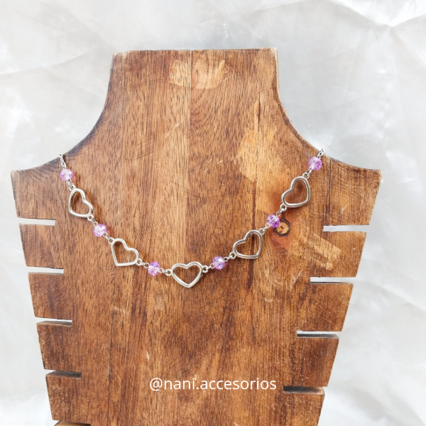 Producto - Collar corazón rosa