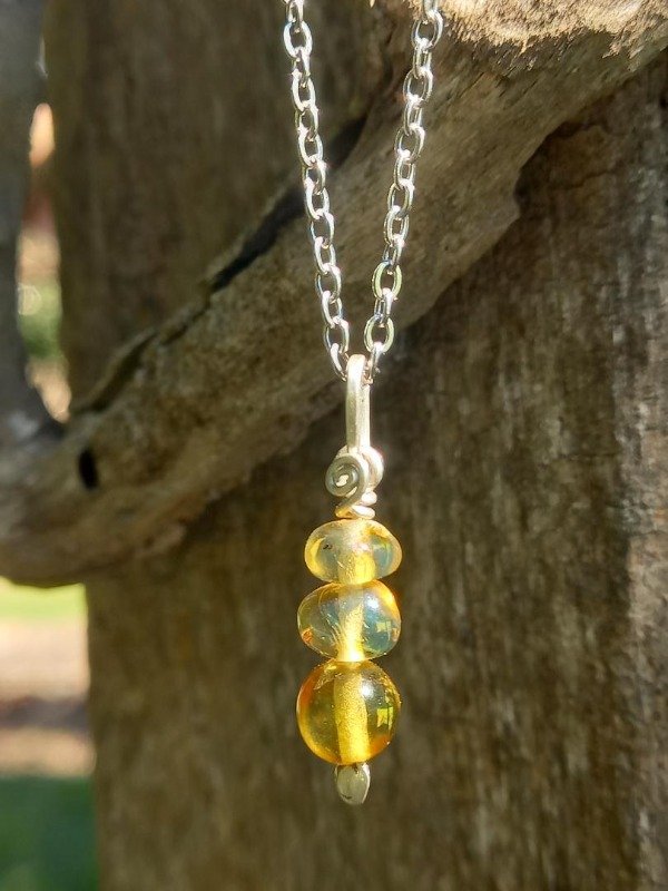 Producto - Pendulo de Ambar mexicano y plata
