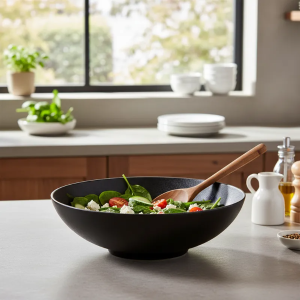 Producto - Bowl Bajo 17 Cm De Porcelana Premium Baralee Fine Plus Negro