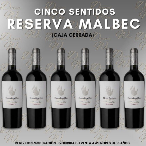Producto - Caja malbec 5 Sentidos