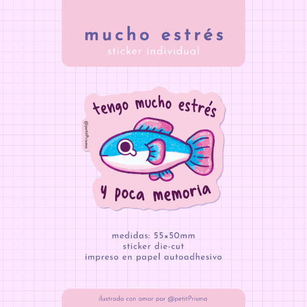 Producto - Sticker de papel "Mucho estrés"
