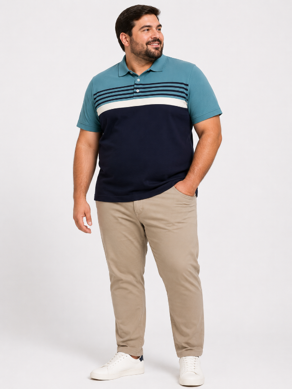 Producto - P5109 - Chomba Jersey Rayada TALLE ESPECIAL