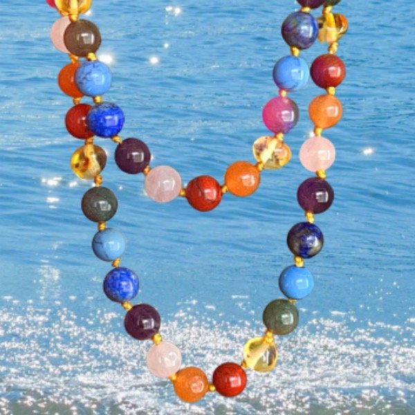Producto - Ambar collar Siete Chacras 45cm