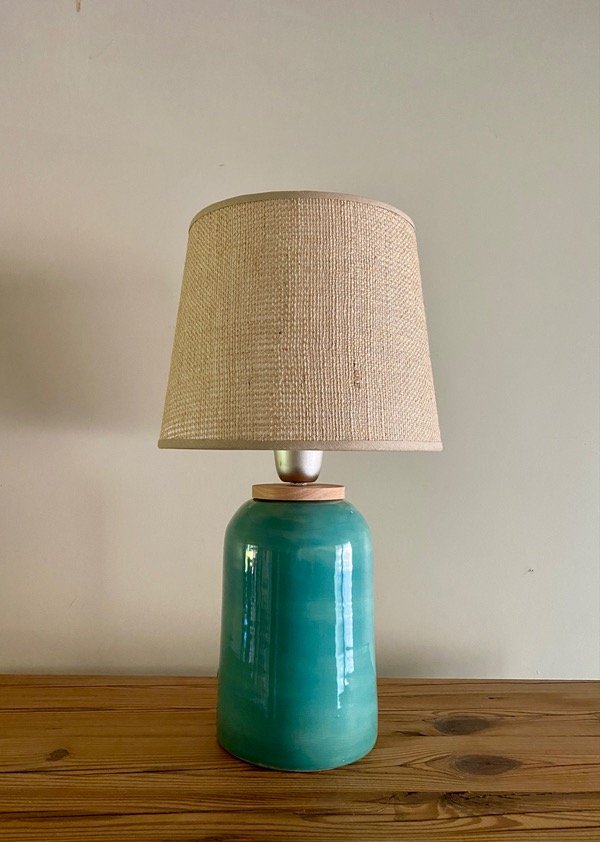 Producto - Lámpara Tambor Lisa verde turquesa- A PEDIDO