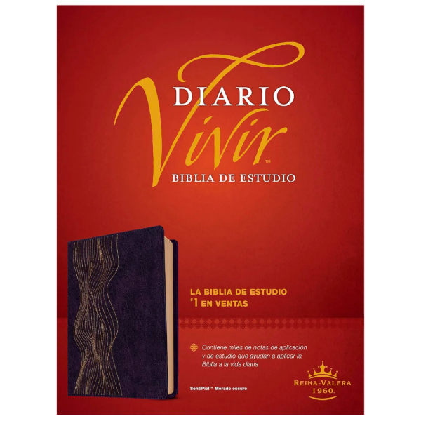 Producto - Biblia Reina Valera 1960 Estudio Diario Vivir Letra Mediana PJR Morado