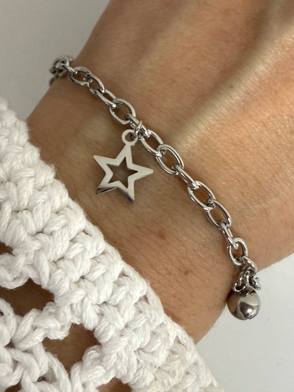 Producto - P660 Pulsera multidijes estrellitas y bolitas 18 cm
