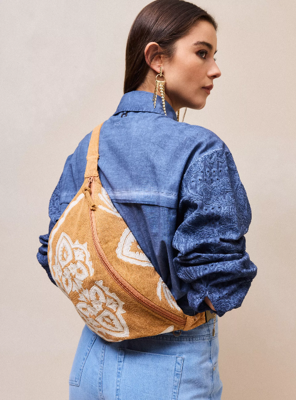 Producto - Riñonera Étnica Naranja 100 Algodón