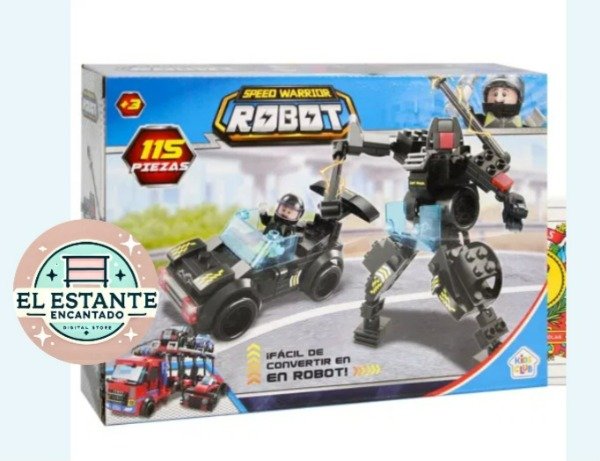 Producto - Juego de Bloques Encastrables y Transformables en Robot 115 Piezas en Caja