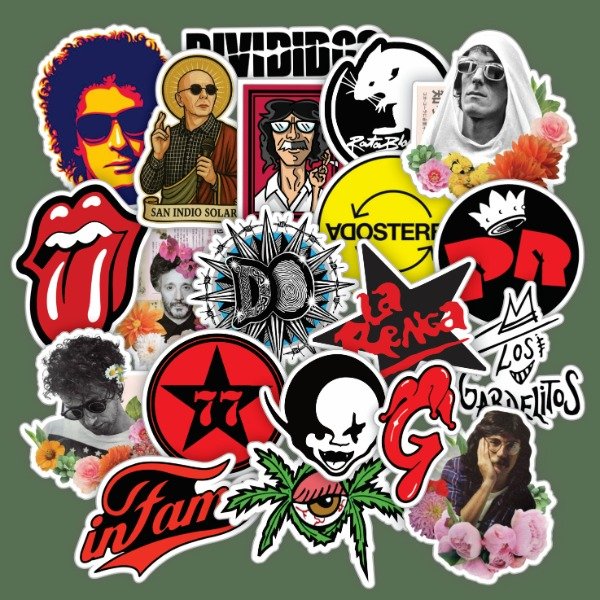 Producto - PREVENTA- Pack 20 Stickers Vinilo Uv Premium - Rock Nacional