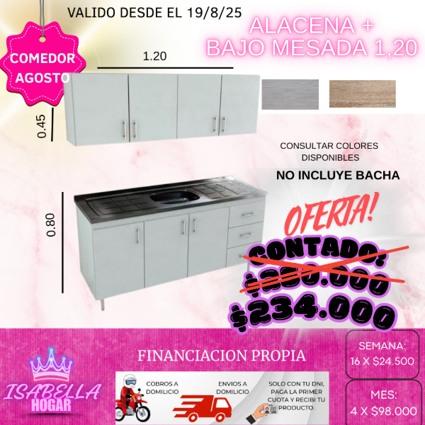 Producto - ALACENA Y BAJO MESADA 1.20