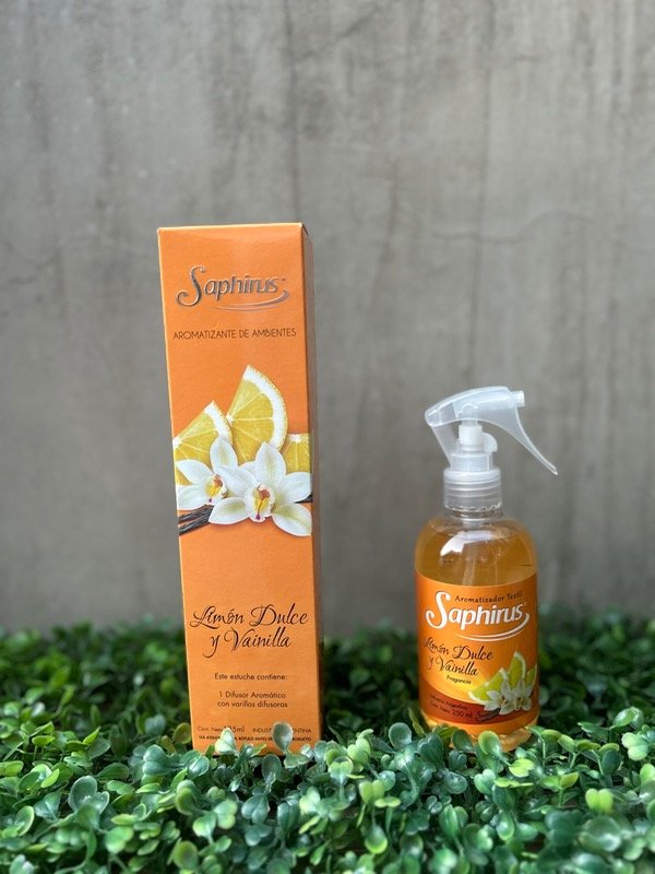 Producto - Textil + Aromatizador Limón Dulce y Vainilla