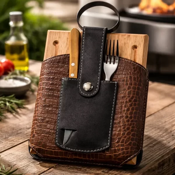Producto - SET DE ASADO EN FUNDA PREMIUM CON TABLA y CUBIERTOS MODELO SURTIDO - 1