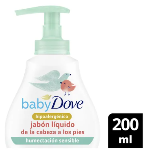 Producto - Jabón Dove Baby Líquido de la Cabeza a los Pies Humectación Sensible 200ml