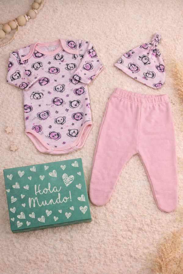 Producto - Ajuar rosa animales (3 piezas)