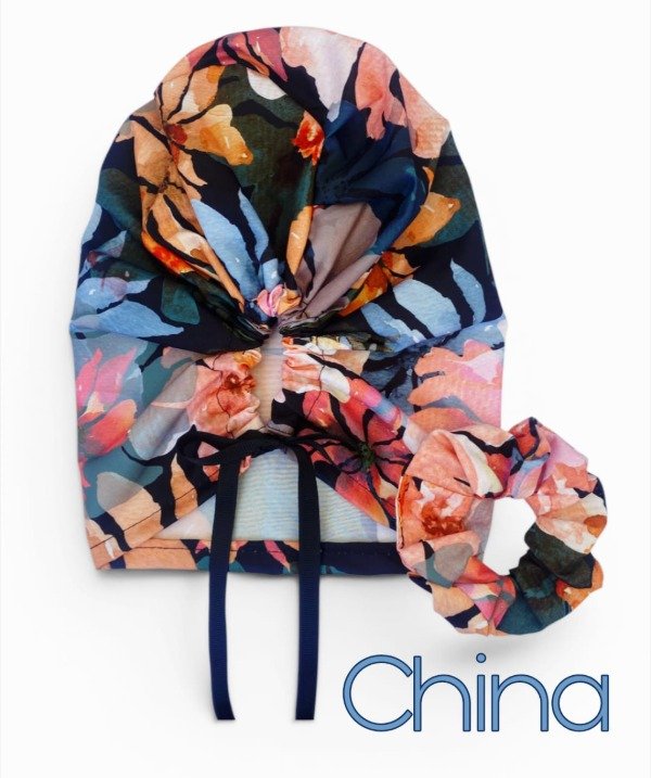 Producto - Set de cofia+scrunchie Fresia (ENTREGA INMEDIATA)