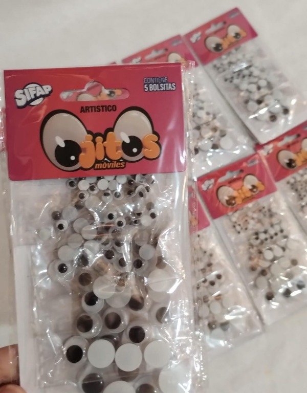 Producto - OJOS MOVILES SIAF TAMAÑO SURTIDO X 1 BOLSITA