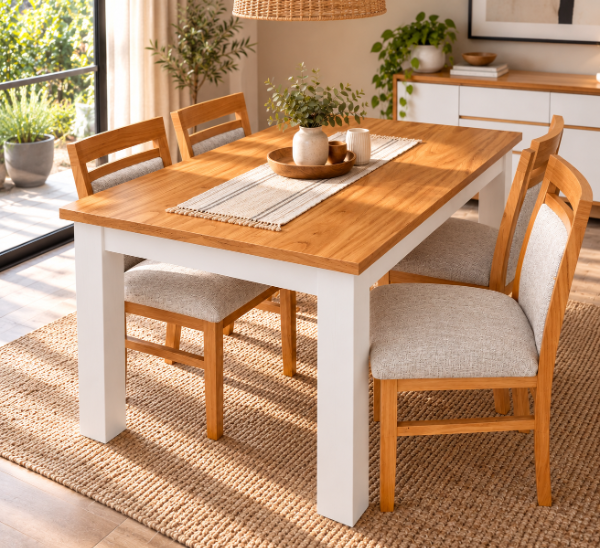 Juego de comedor Fijo Combinado Clásico 140x80 - TM MUEBLES